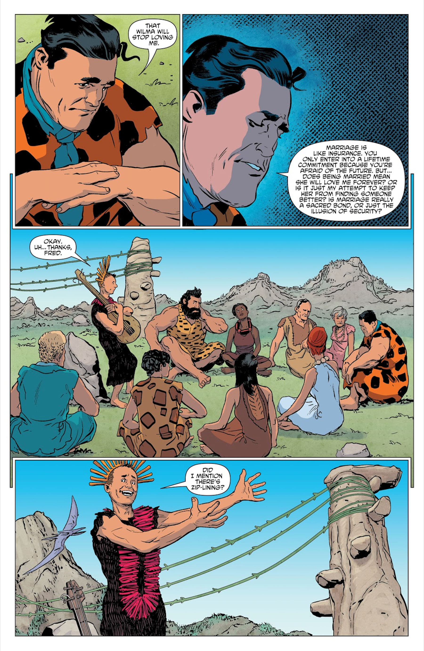 Fred Flintstone has doubts about marriage