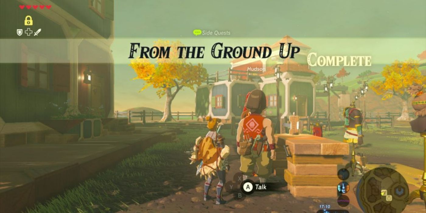 Link completing the From the Ground Up Quest in Zelda Breath of the Wild