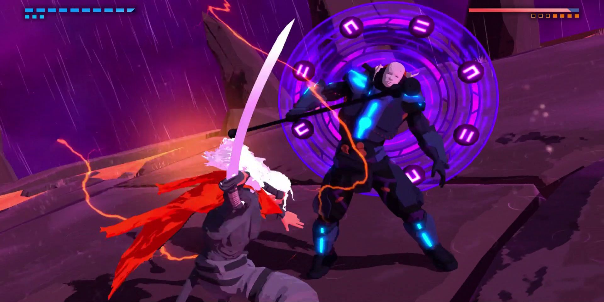 Gameplay from the 2016 video game Furi.