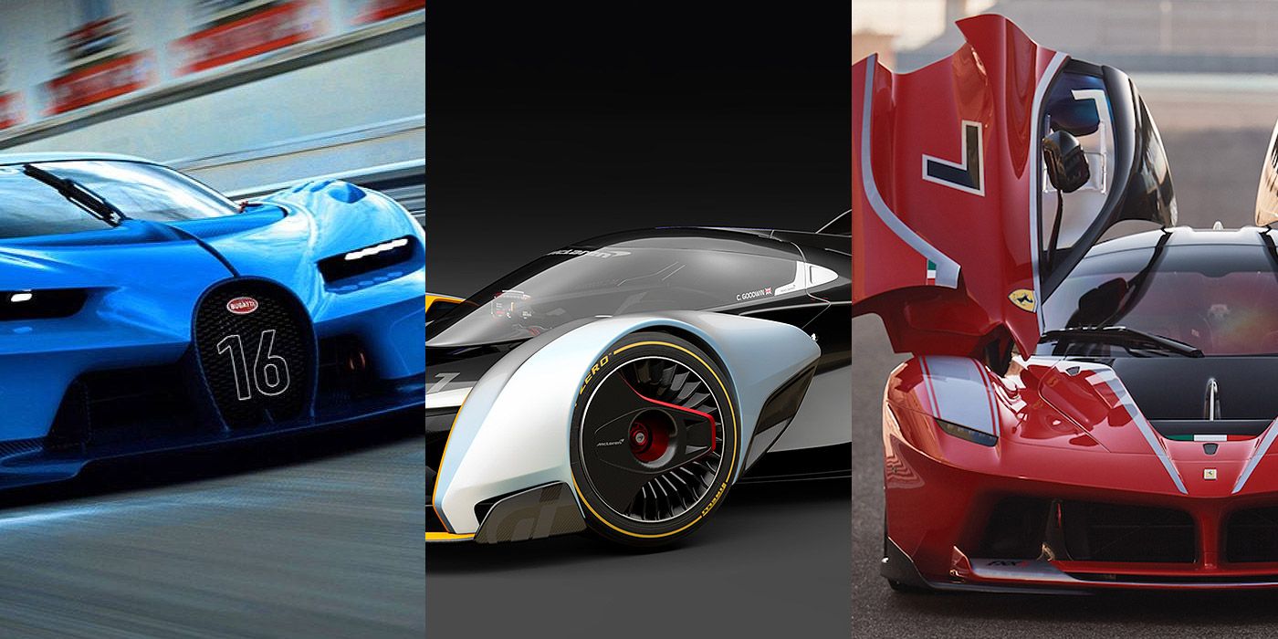 Split image of three cars from Gran Turismo 7
