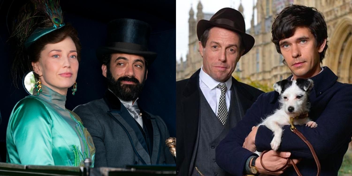 George and Bertha Russell together in a carriage in The Gilded Age and Jeremy Thorpe stainding with Norman Josiffe in A Very English Scandal