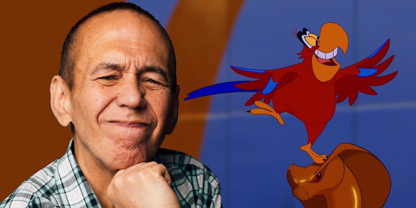 Blended image of Gilbert Gottfried and Iago from Aladdin.