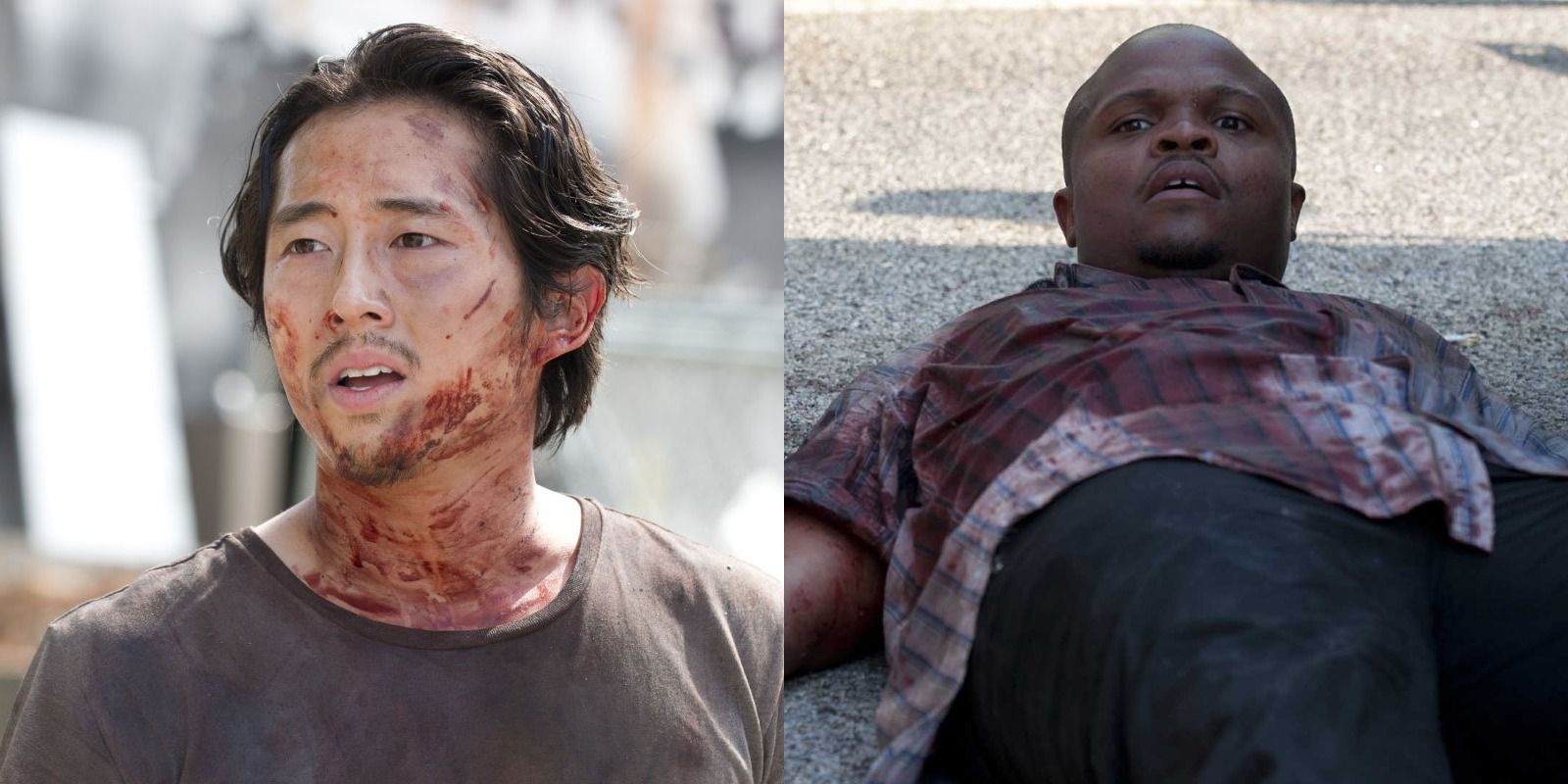 Glenn and T-Dog from The Walking Dead. 