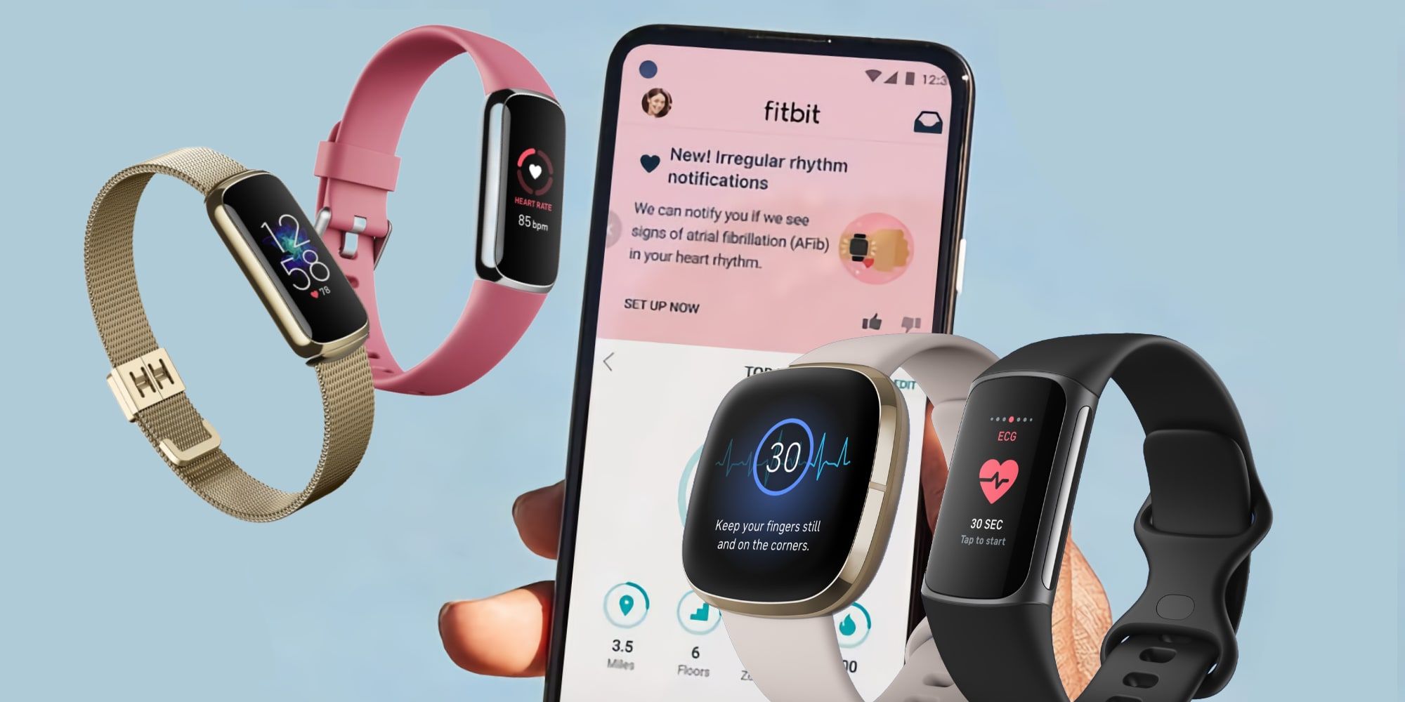 Google Fitbit Sense Charge 5 Luxe AFib Detection Smartphone