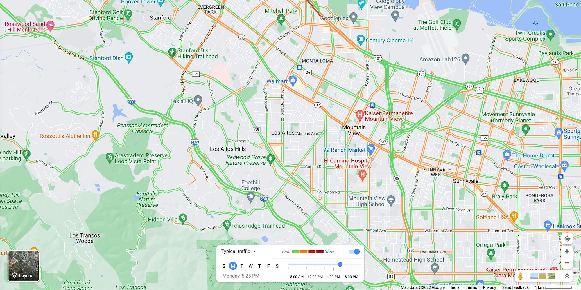 Google Maps traffic data desktop
