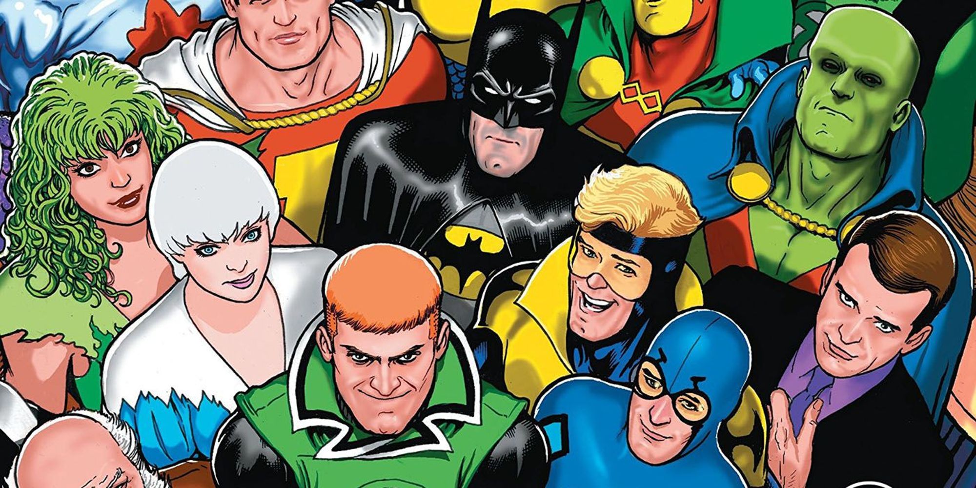 Group shot of the Justice League International on the cover of Justice League International Omnibus Vol. 1