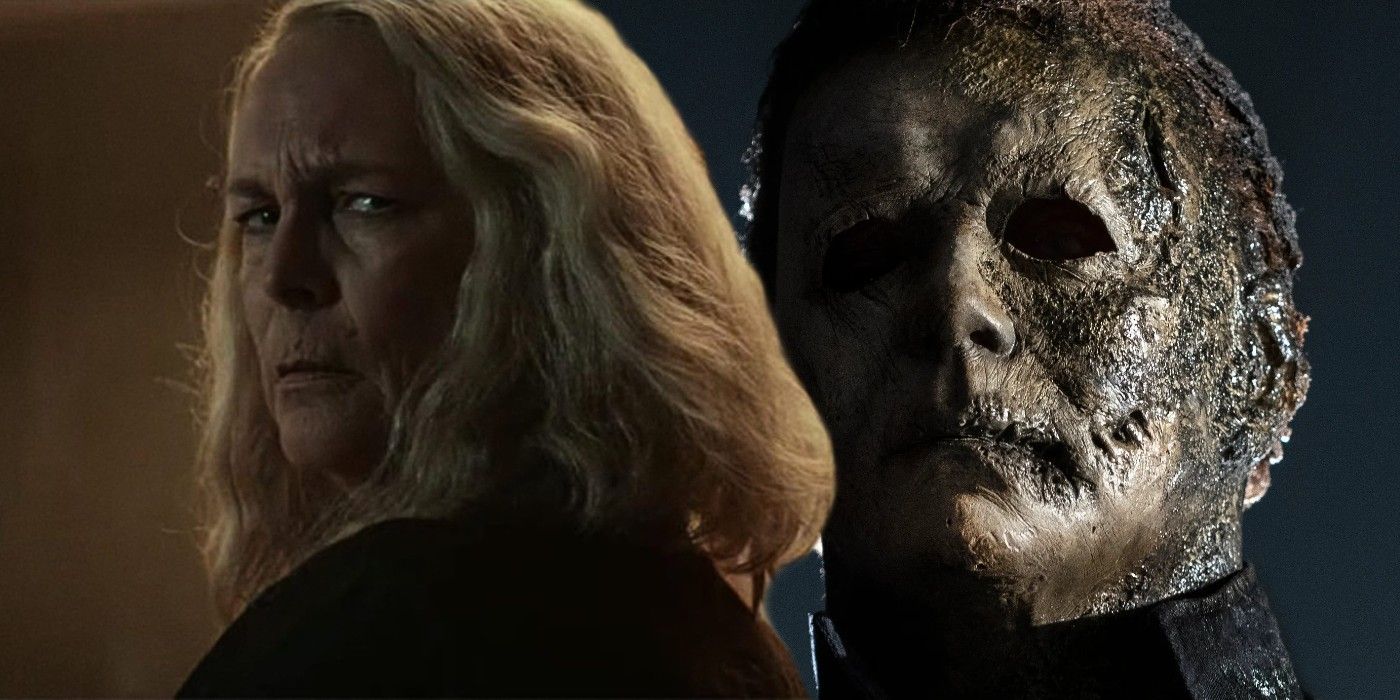 Blended image showing Laurie and Michael in Halloween Kills.