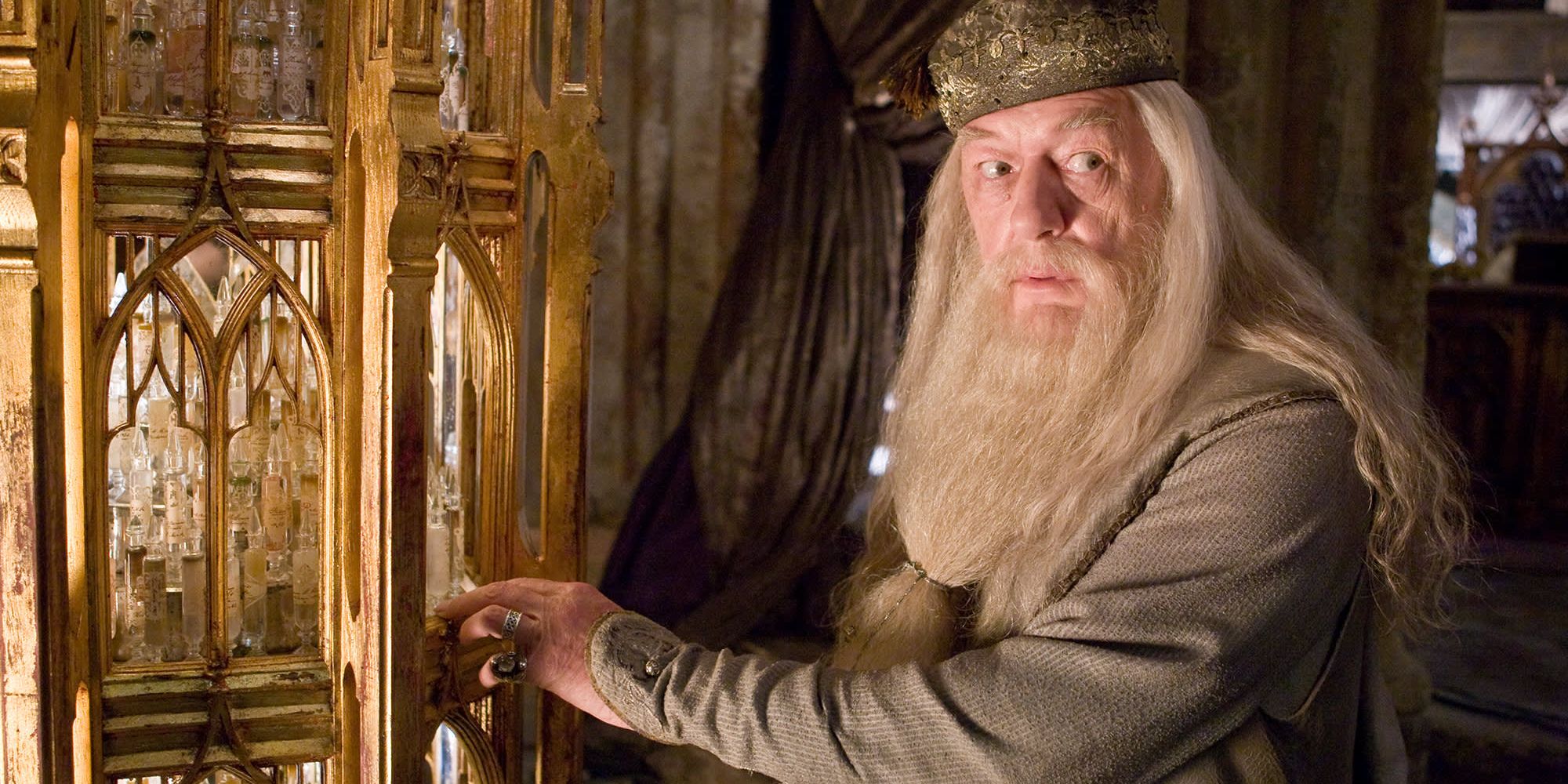 An image of Albus Dumbledore from the Harry Potter movies