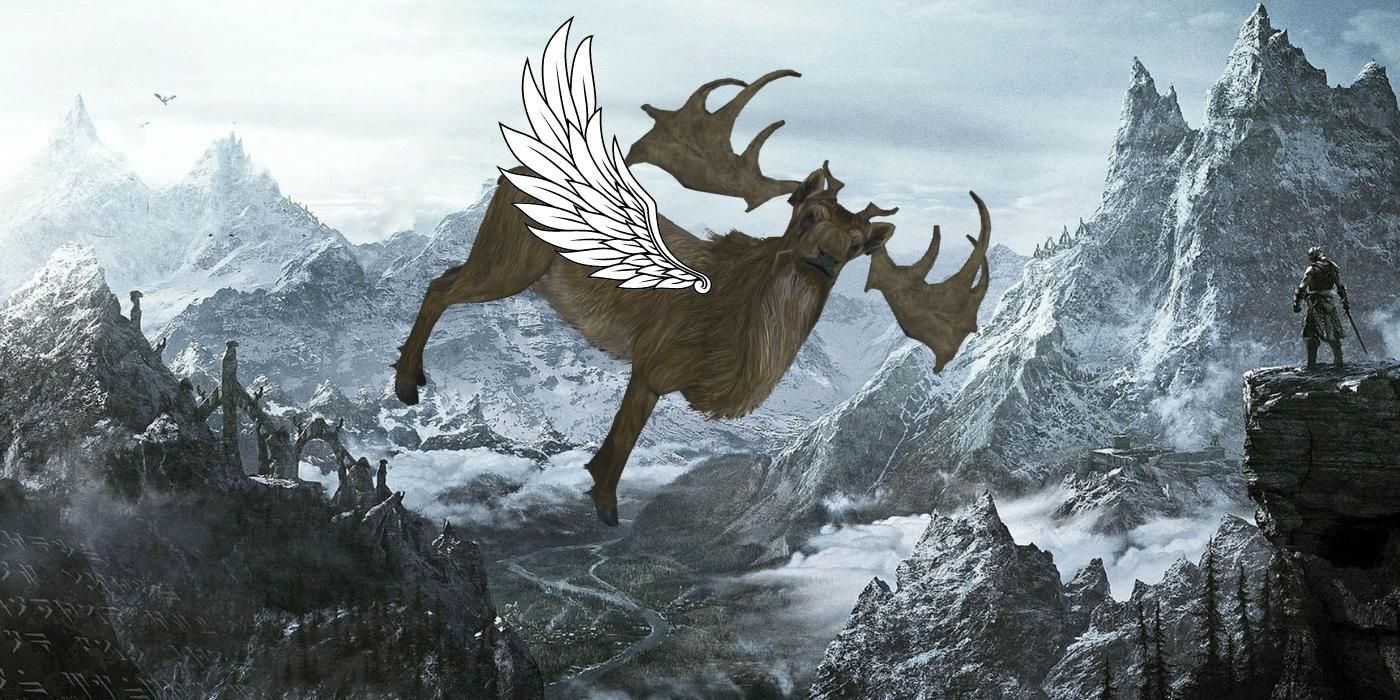 Hilarious Skyrim Clip Sees an Elk Fall From the Clouds