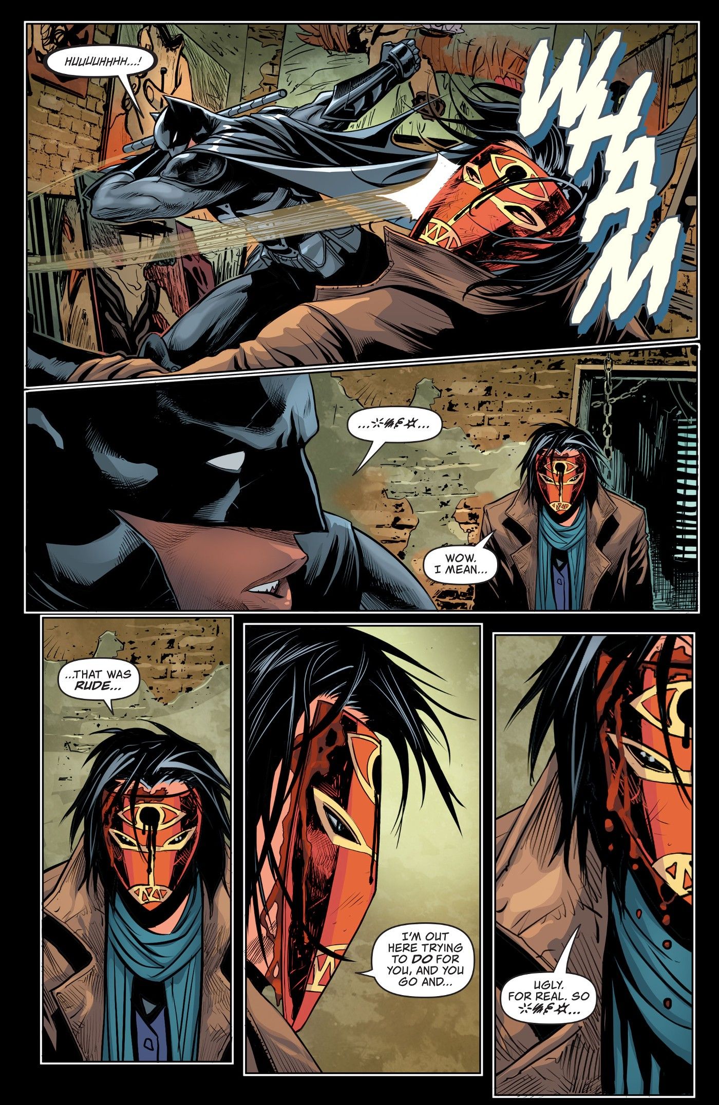 Jace Fox Batman kicks villain