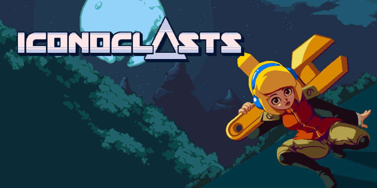 A screenshot shows the title of Iconoclasts