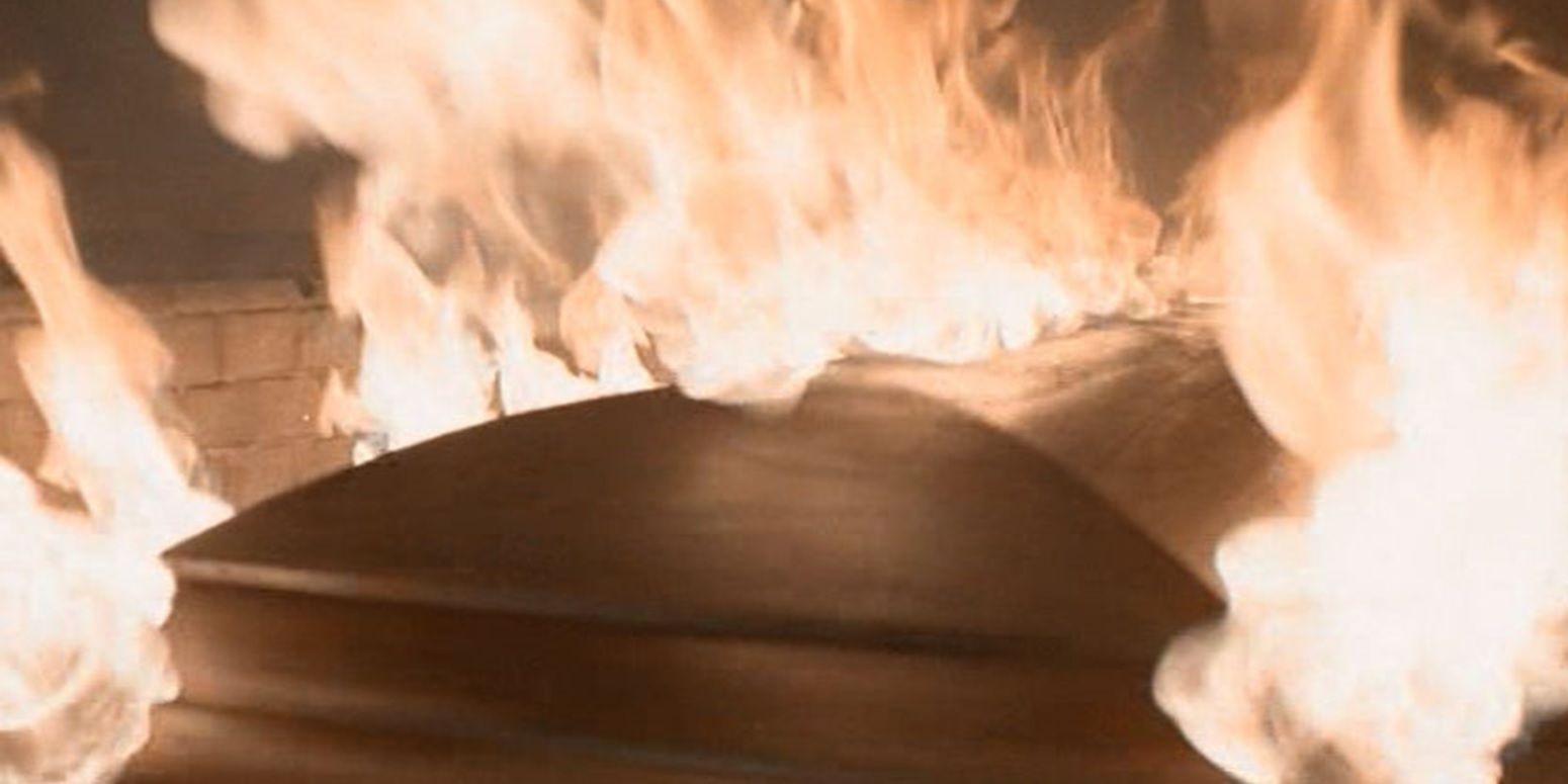 James Bond is burned in a coffin in Diamonds Are Forever