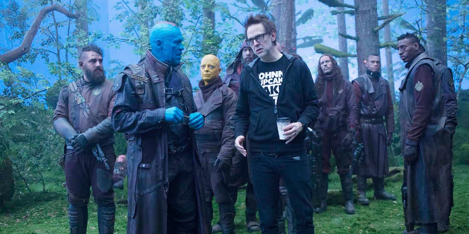 James Gunn on the sets of the Guardians of the Galaxy