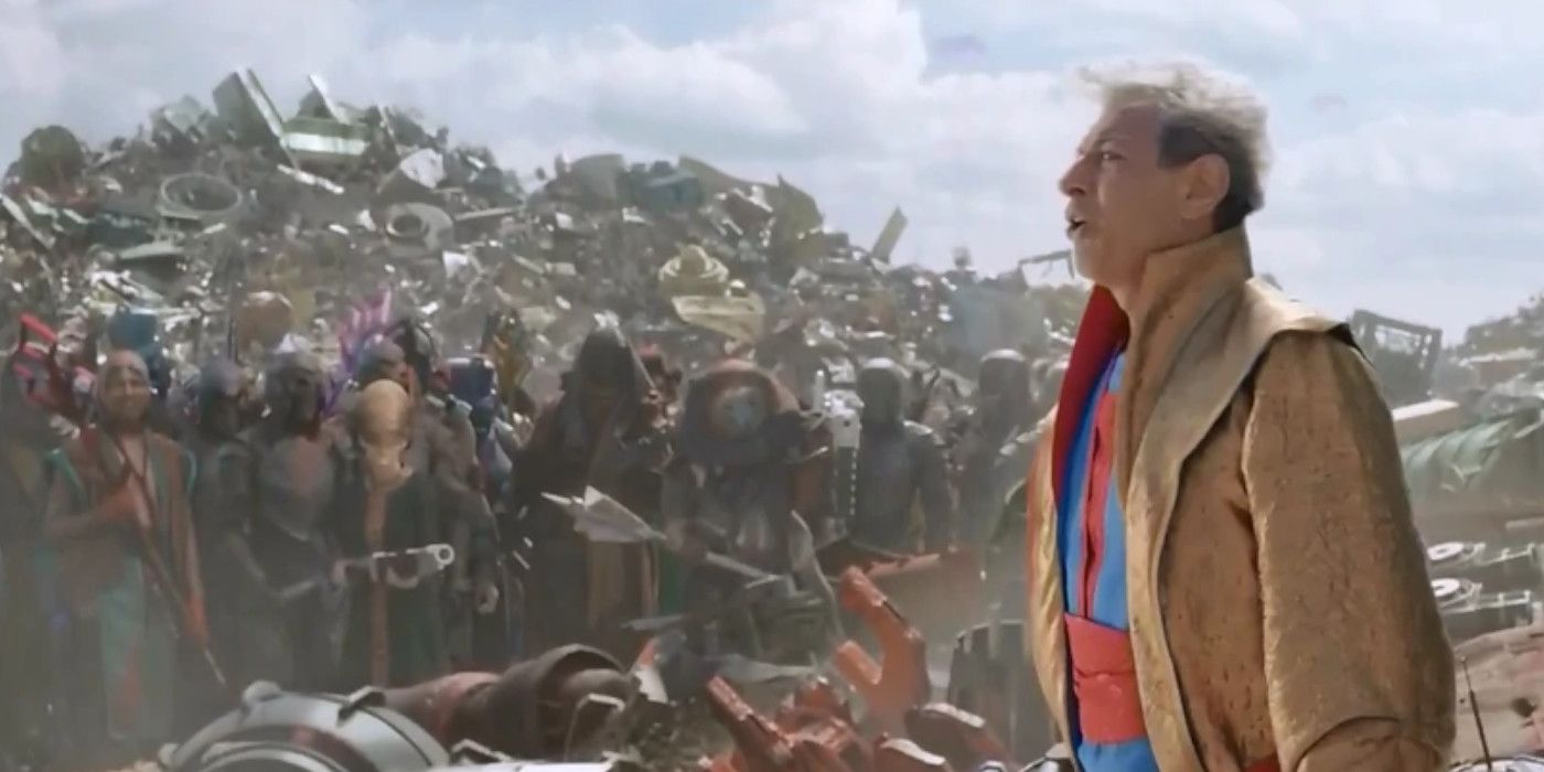 Jeff Goldblum as The Grandmaster at the end of Thor: Ragnarok