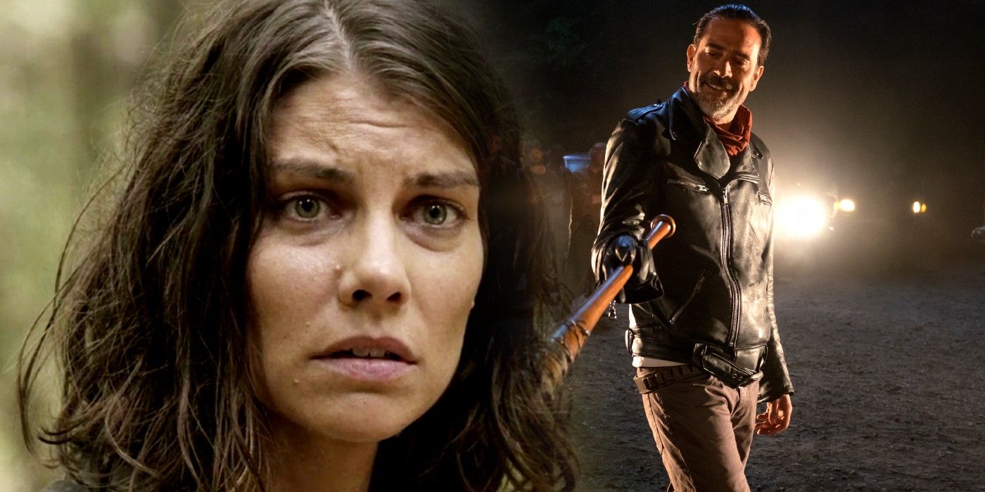Jeffrey Dean Morgan as Negan and Lauren Cohan as Maggie in Walking Dead