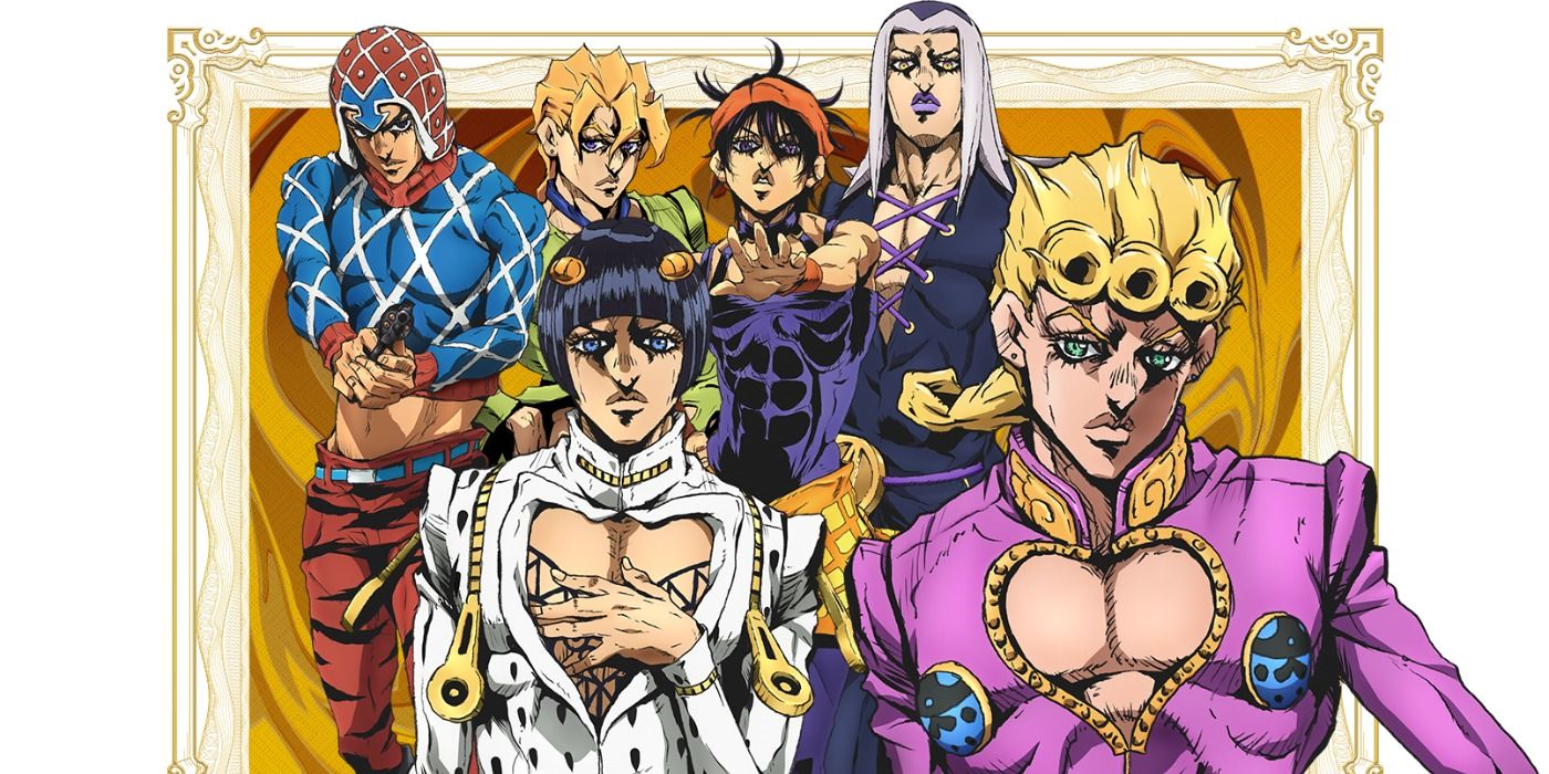 Giorno with the rest of the Passione crew in Golden Wind
