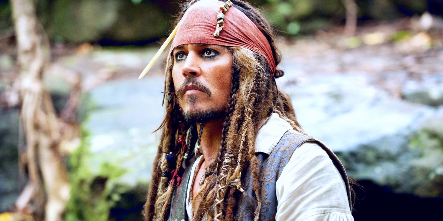 Jack Sparrow looking up in Pirates of the Caribbean