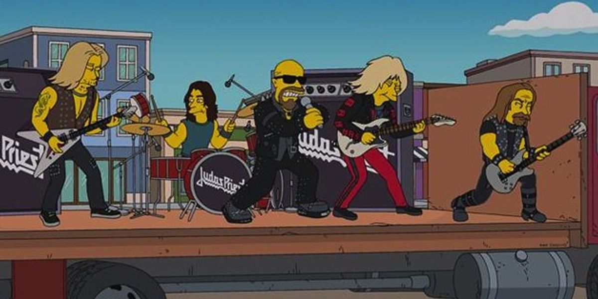 Judas Priest members performing in The Simpsons 