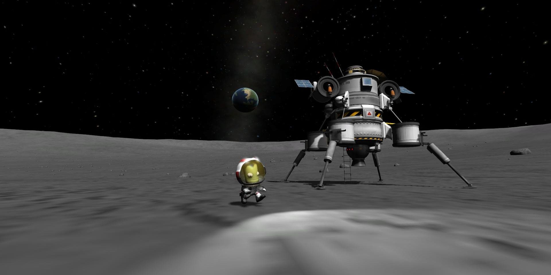 A screenshot form the 2015 video game Kerbal Space Program.
