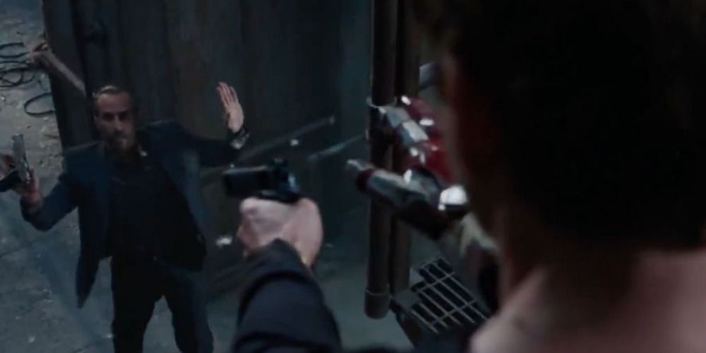 Killian&rsquo;s henchman surrenders to Tony Stark in Iron Man 3