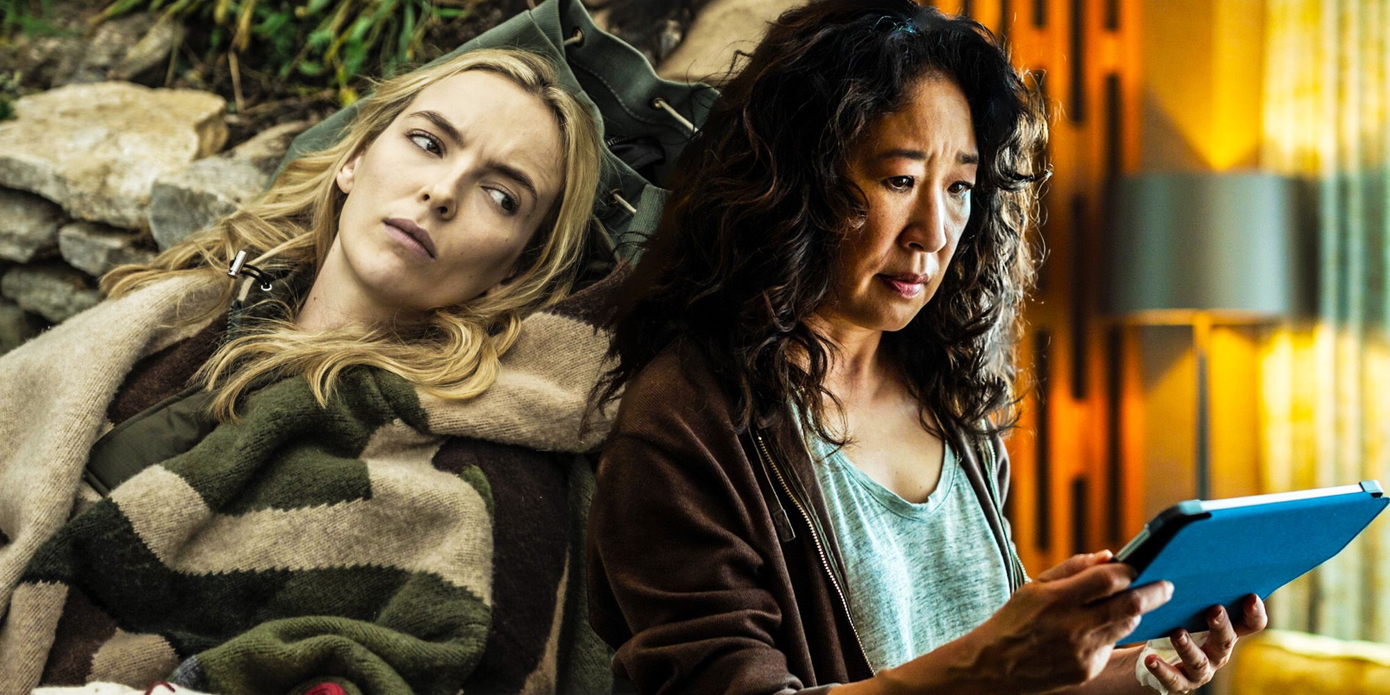 Blended image of Villanelle and Eve in Killing Eve