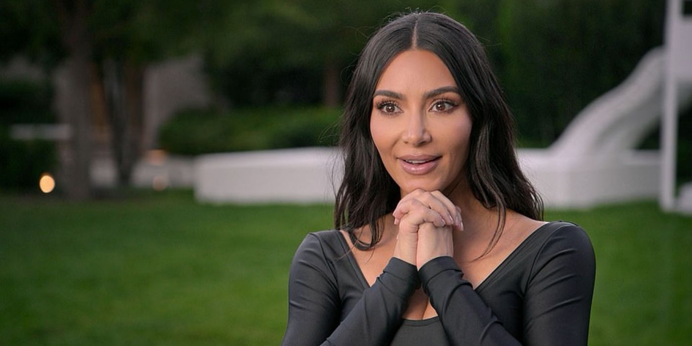 Kim Kardashian in an outdoor confessional on The Kardashians