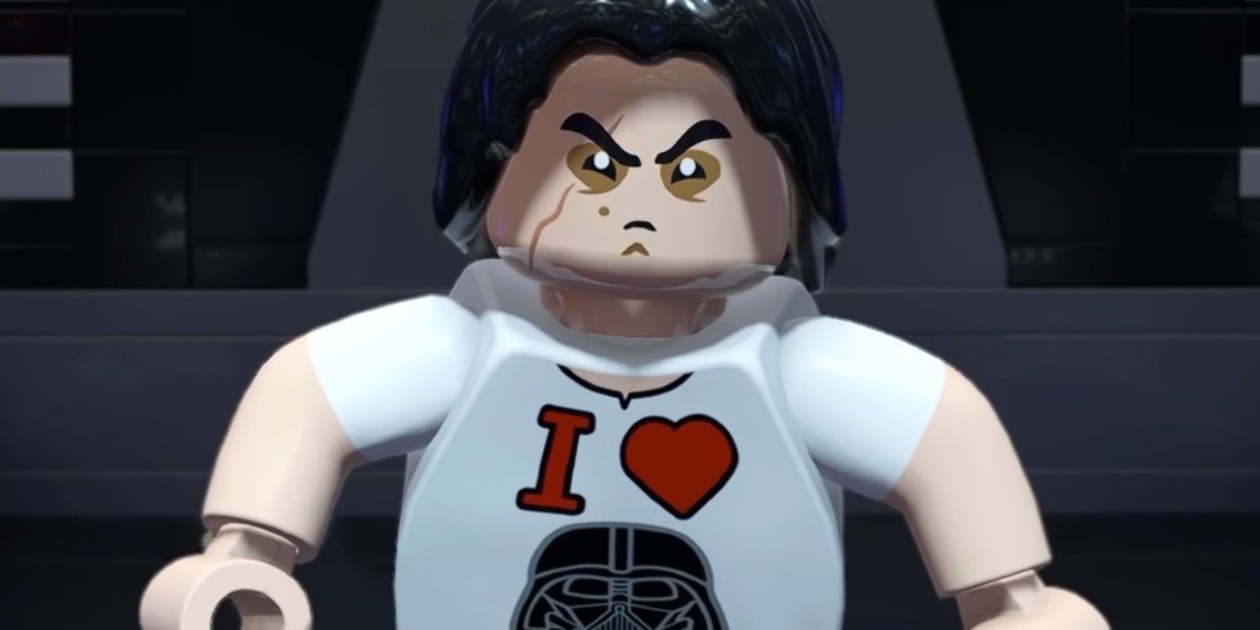 Kylo Ren wears an I heart Vader shirt in LEGO Star Wars The Skywalker Saga