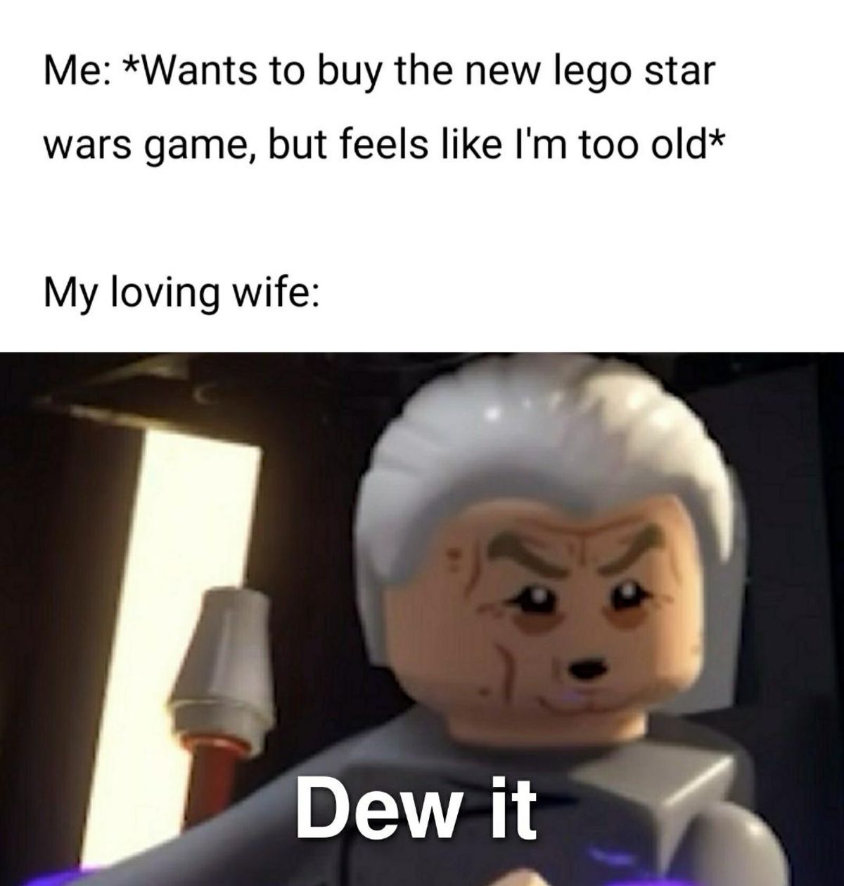 LEGO Star Wars Skywalker Saga Palpatine meme