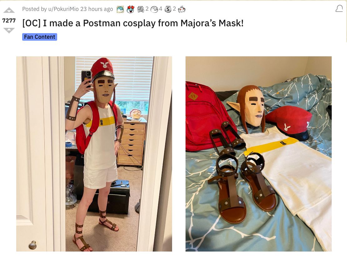 Legend of Zelda Majoras Mask Postman cosplay Reddit post