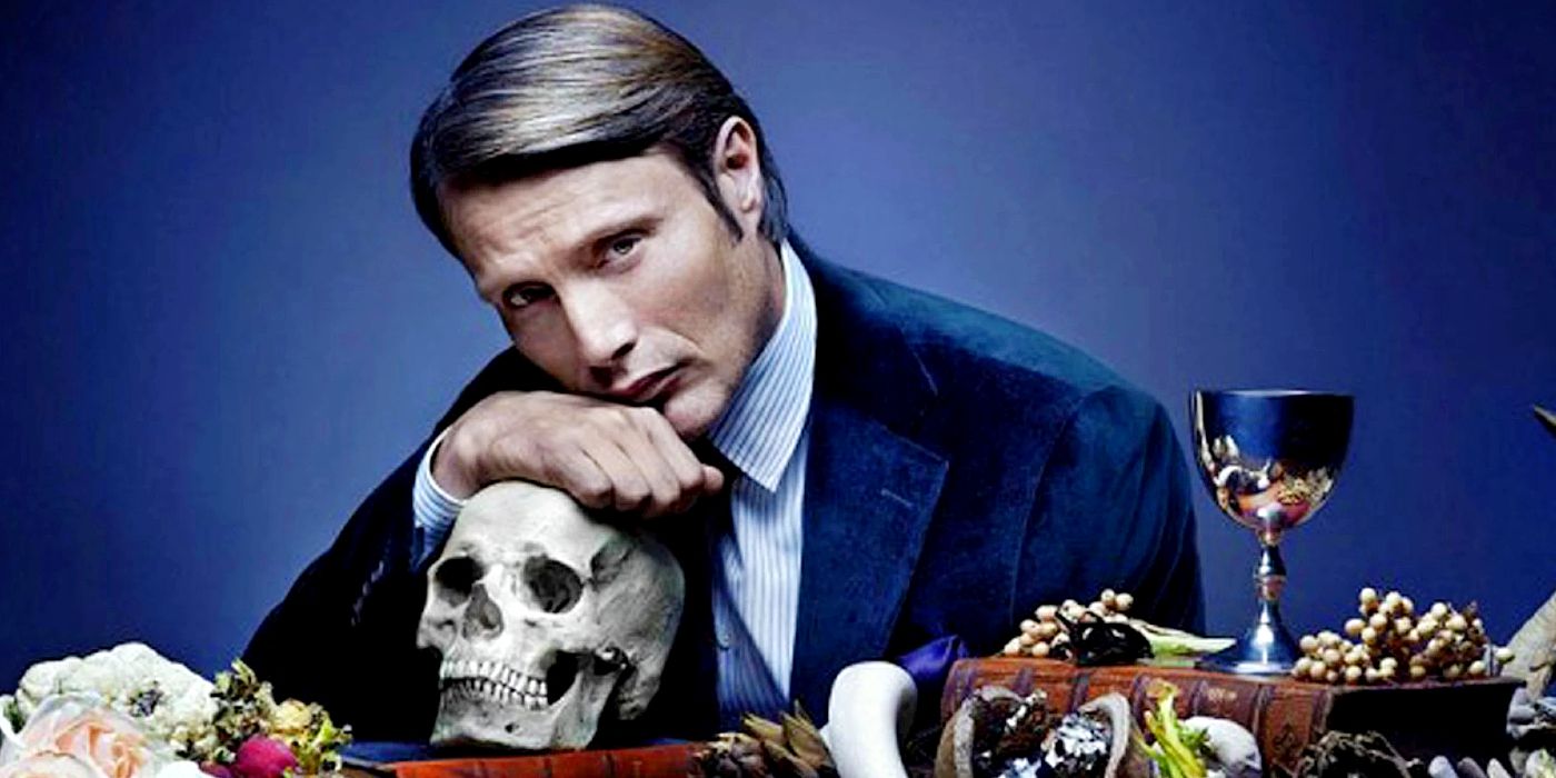 Mads Mikkelsen as Hannibal on a poster for the show,