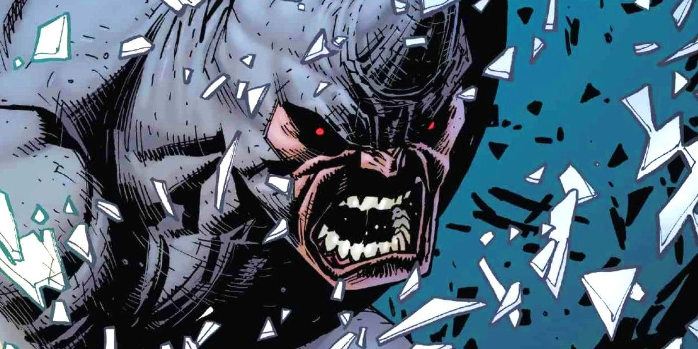 Uma imagem de Rhino gritando na Marvel Comics.