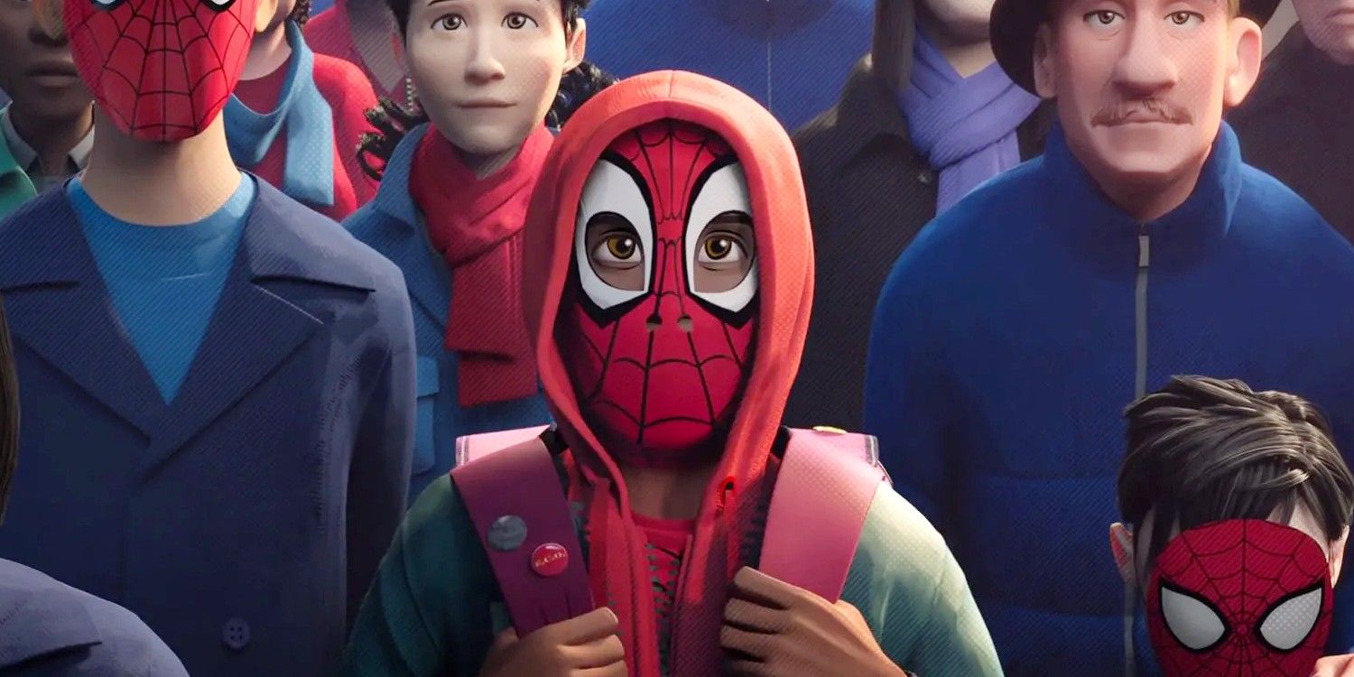 Miles Morales is the first black Spider-Man to be featured in a major film,  Spider-Man: Into the Spider-Verse. During the movie he falls off a build  landing in between the number 42.