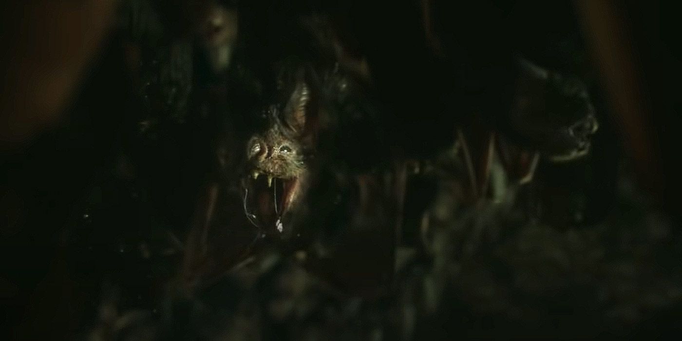 Vampires bats in a cave in Morbius