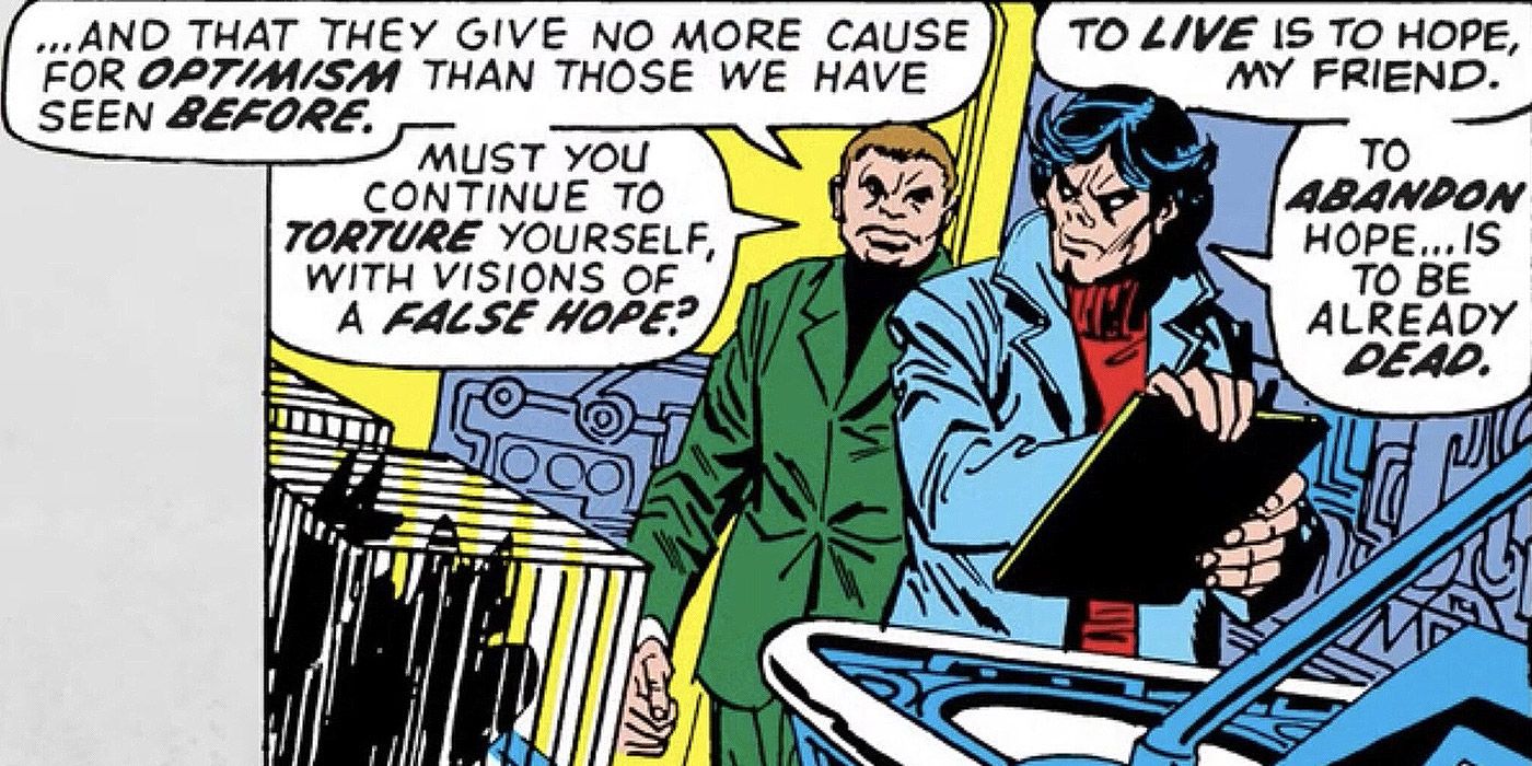 A comic panel featuring Emil Nikos and Morbius