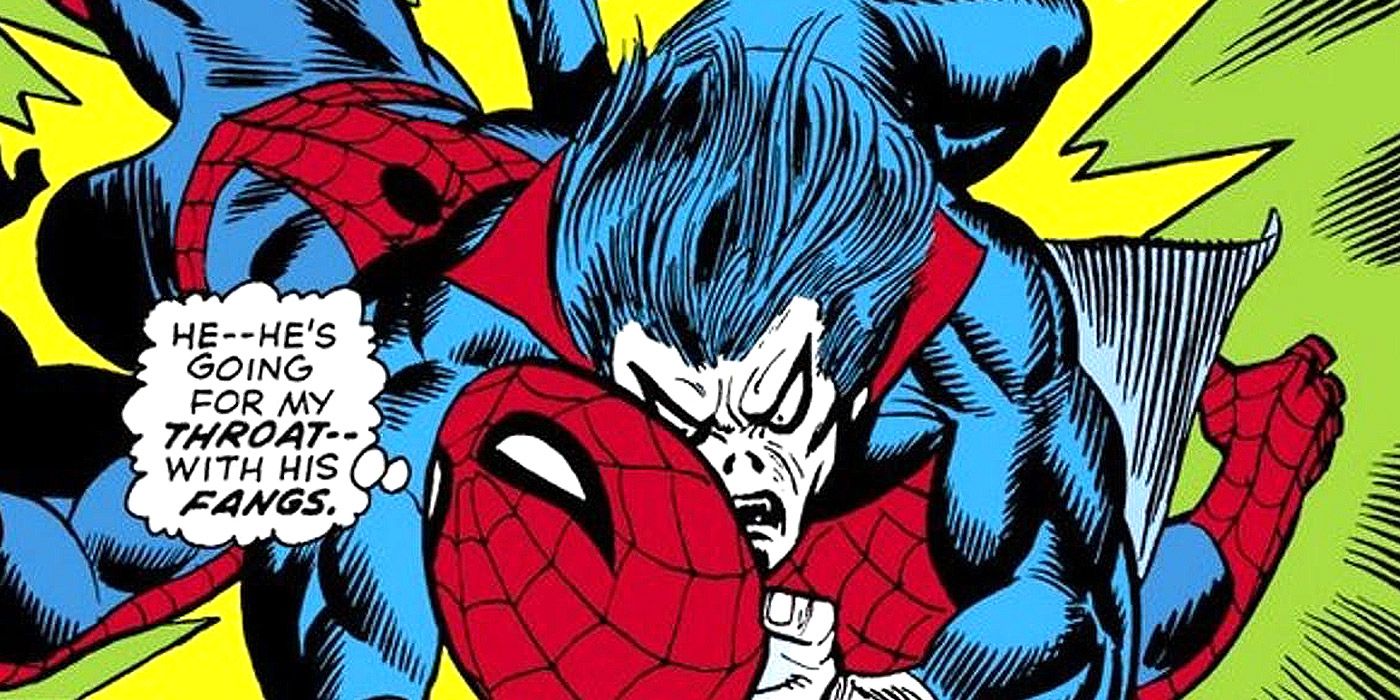 Spider-Man fights Morbius in the comics