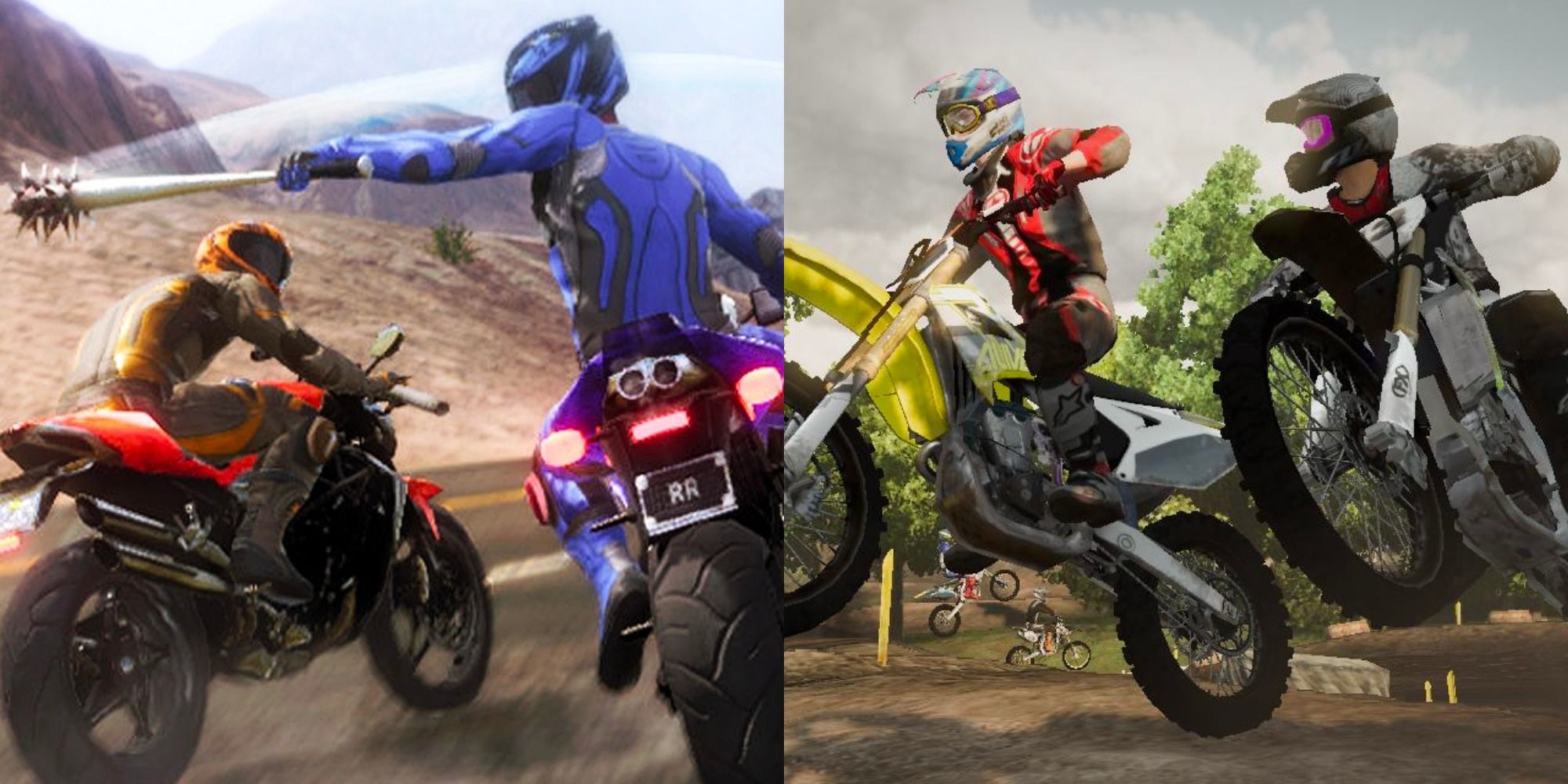 Split image of MX vs. ATV Alive and Road Redemption