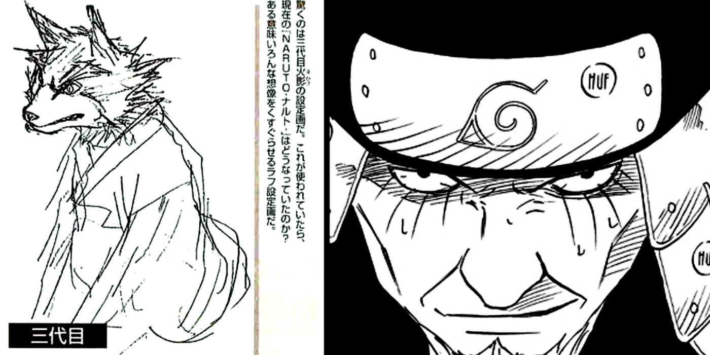 Naruto concept art third hokage dog manga feature