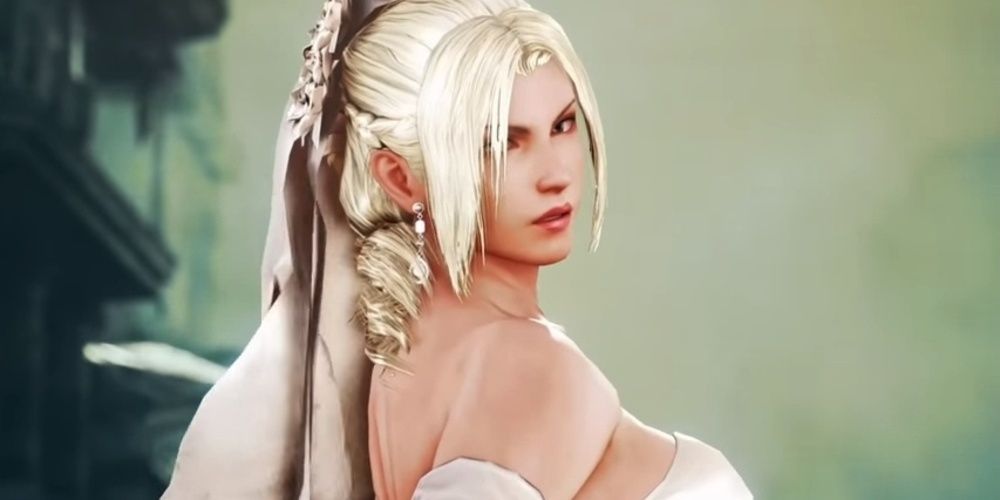 Nina Williams in a bride costume in Tekken 7