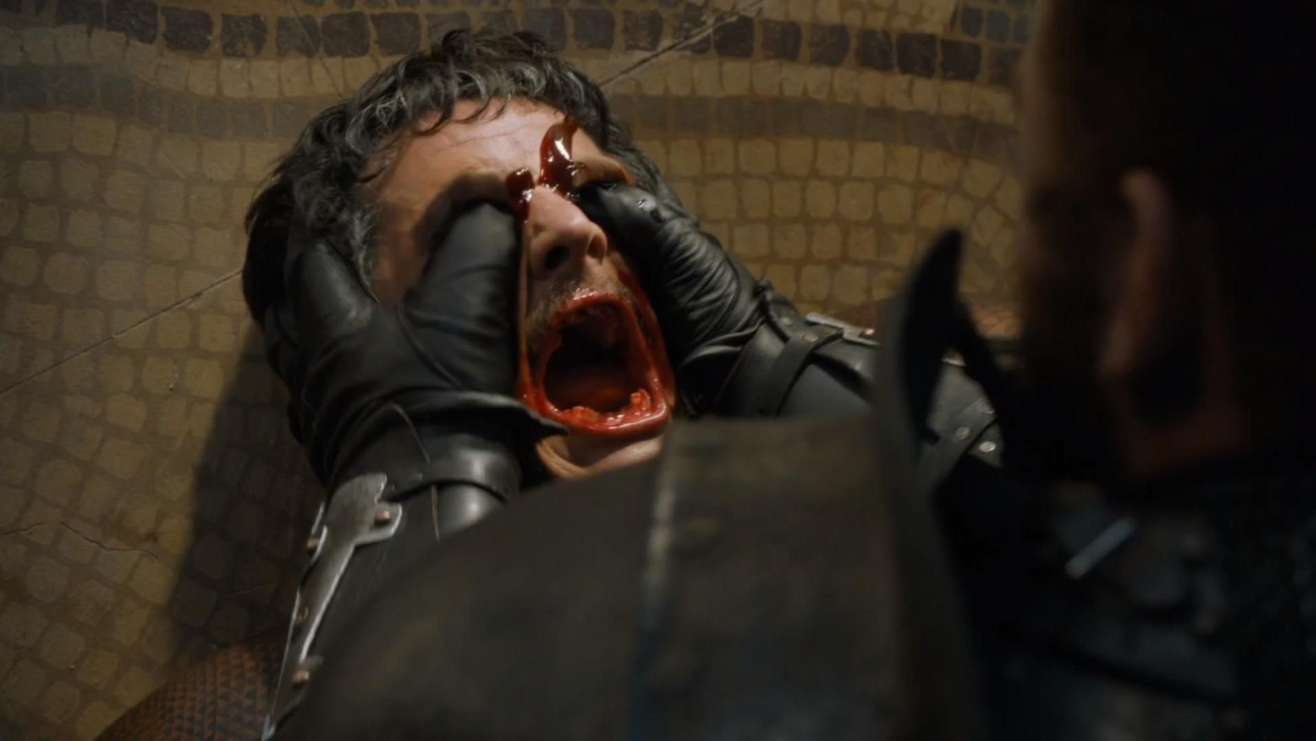 Oberyn Matell's death by &quot;The Mountain&quot; in Game of Thrones.