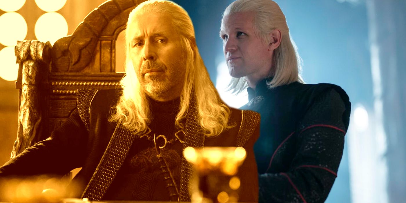 Paddy Considine como Viserys e Matt Smith como Daemon Targaryen em House of the Dragon