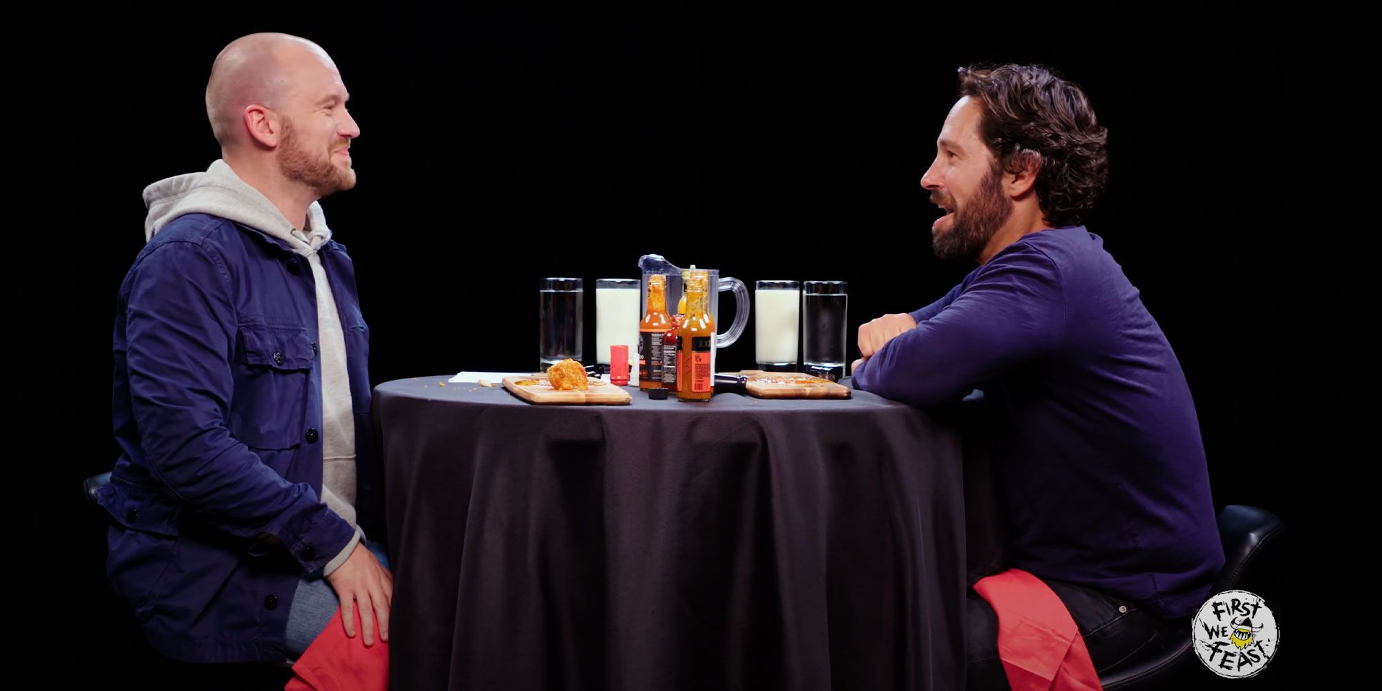Paul Rudd and Sean Evans sat the table on Hot Ones