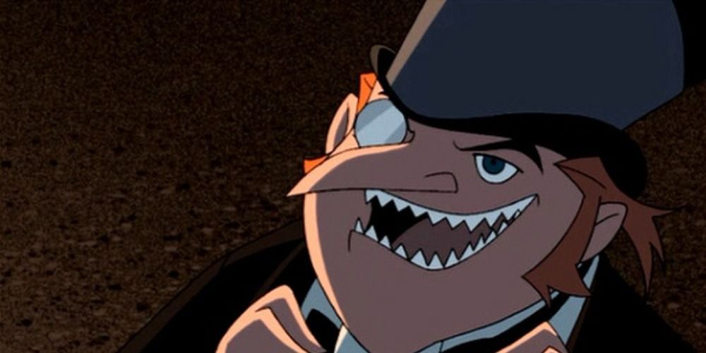 Tom Kenny's version of Penguin mocks Batman in Te Batman