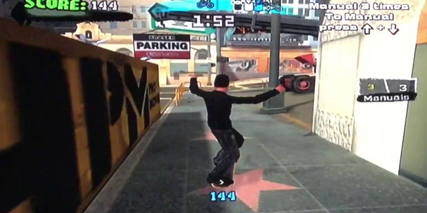 Player manuals along the Walk of Fame in Tony Hawk's American Wasteland