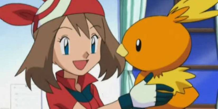 May carrying Torchic in the Pokémon anime.
