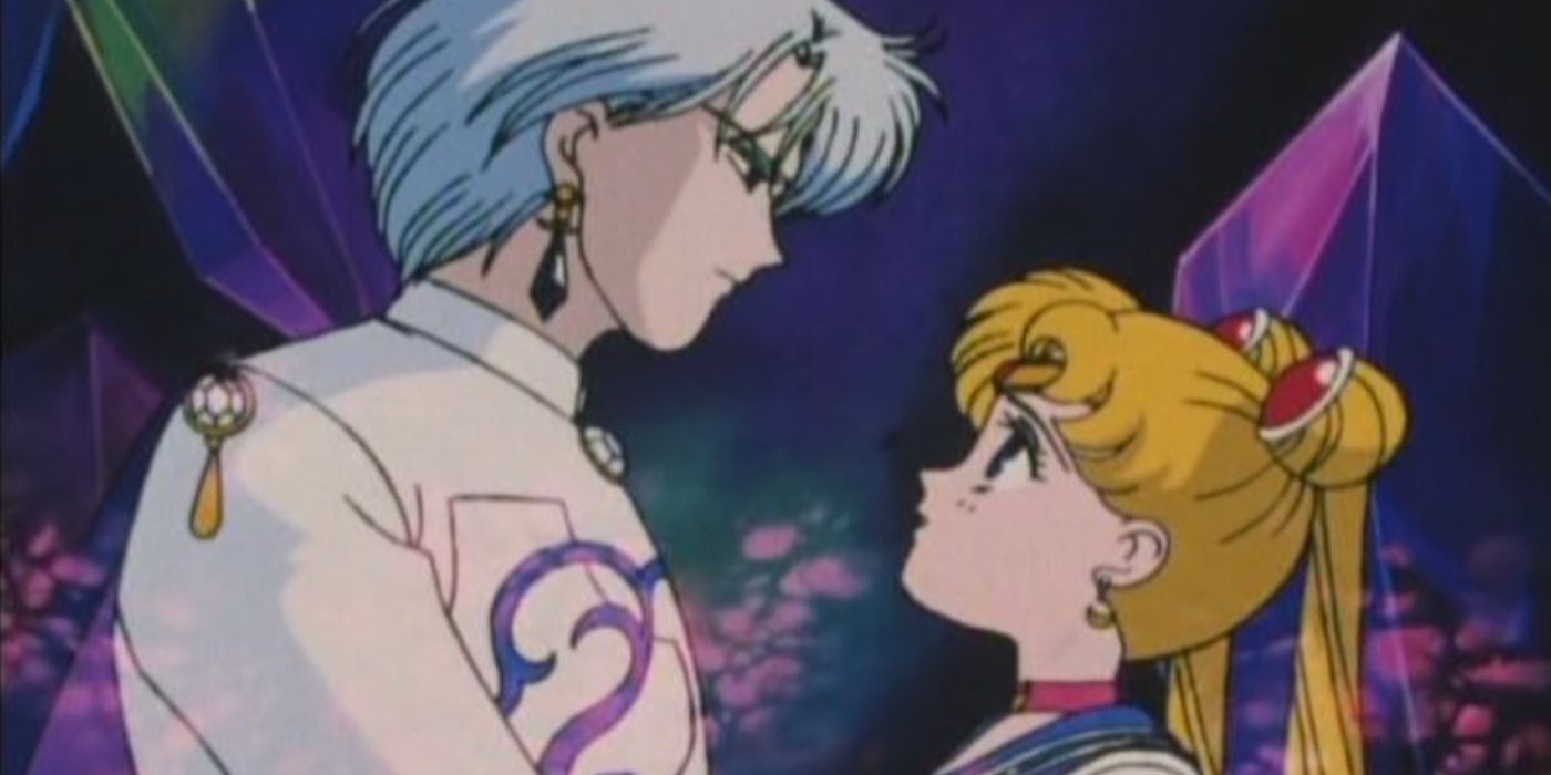 Prince Diamond and Usagi talk in the 90s Sailor Moon anime