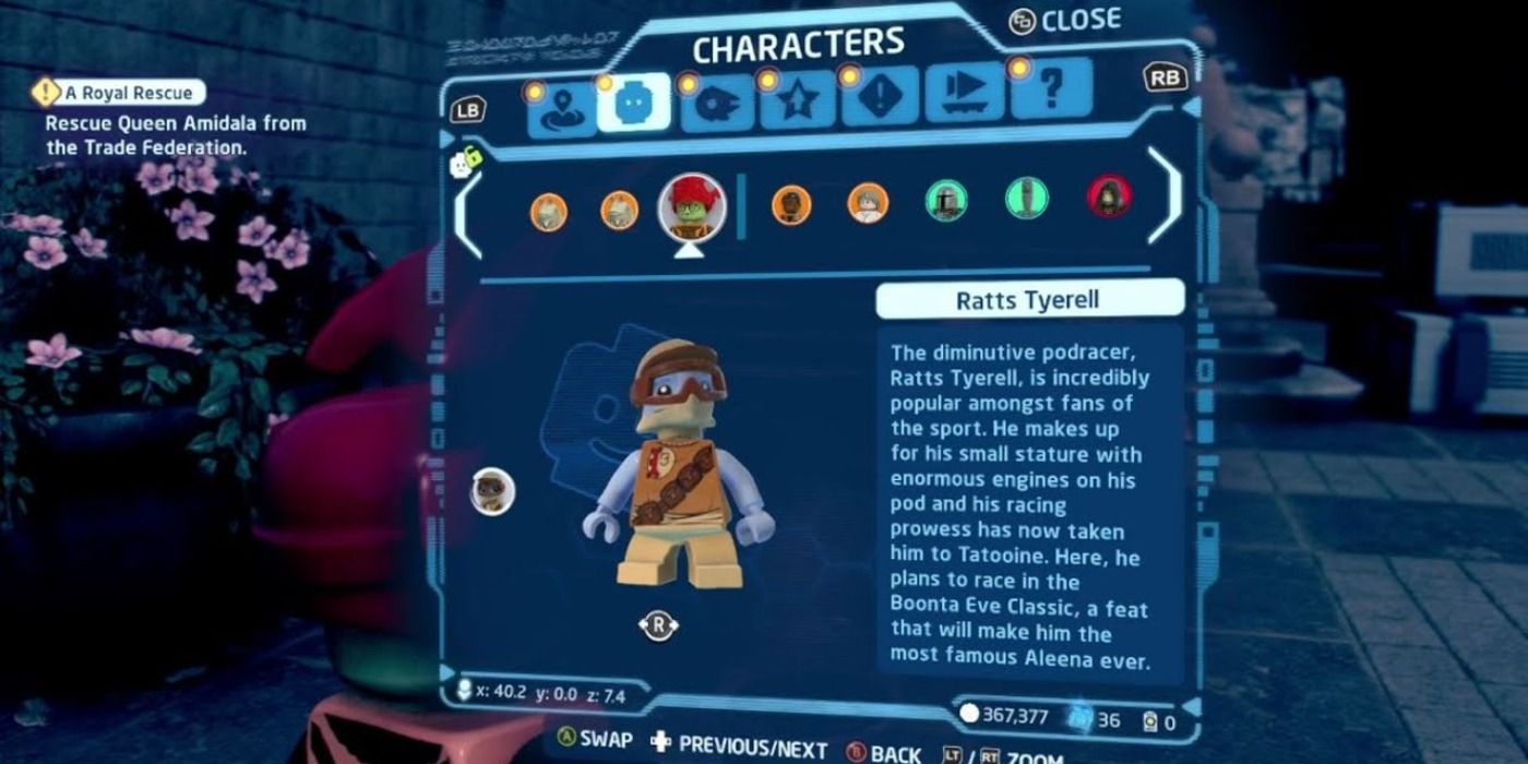 Ratts Tyerell character profile in LEGO Star Wars The Skywalker Saga