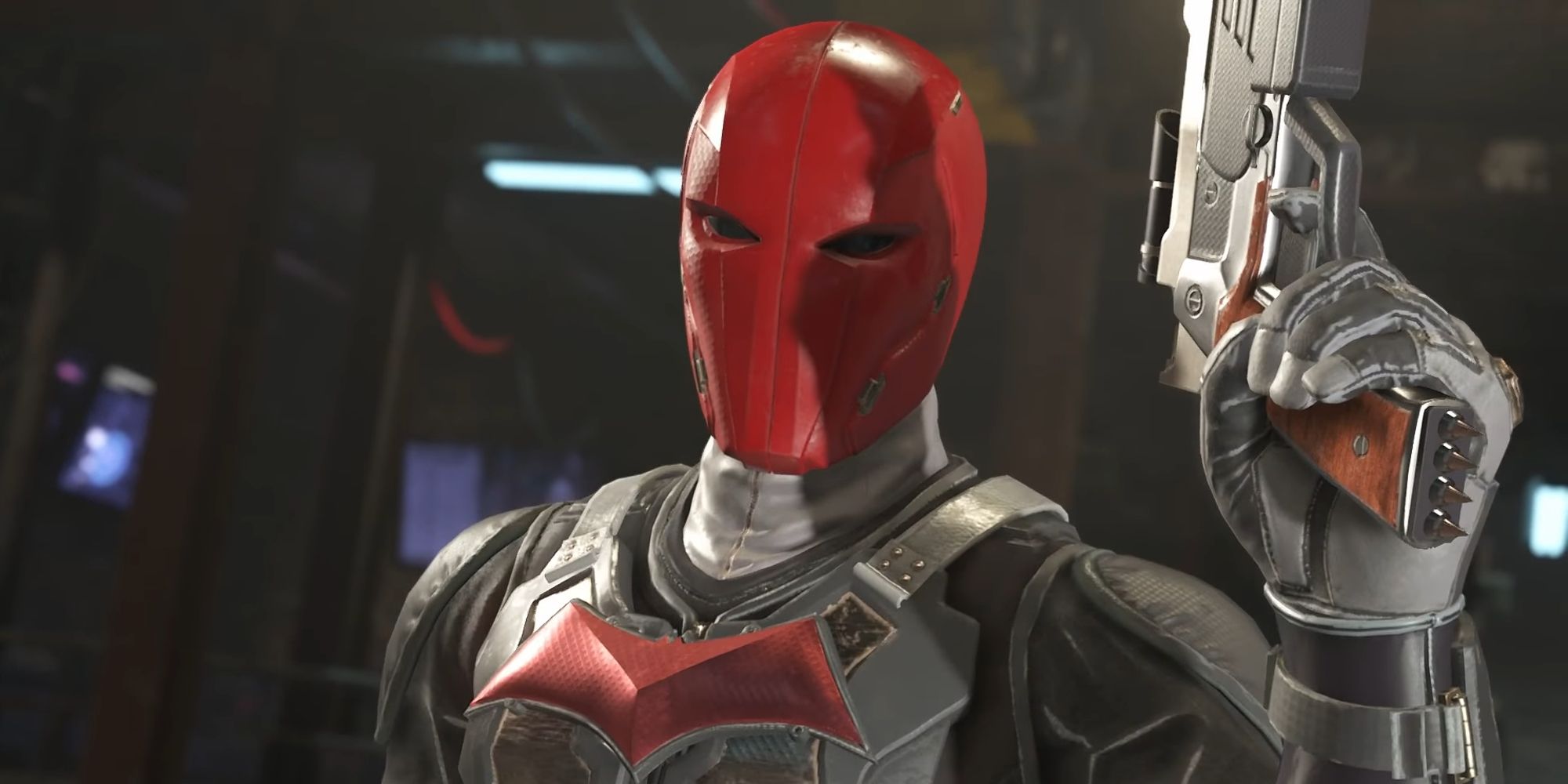 Red Hood inside the Batcave in Injustice 2