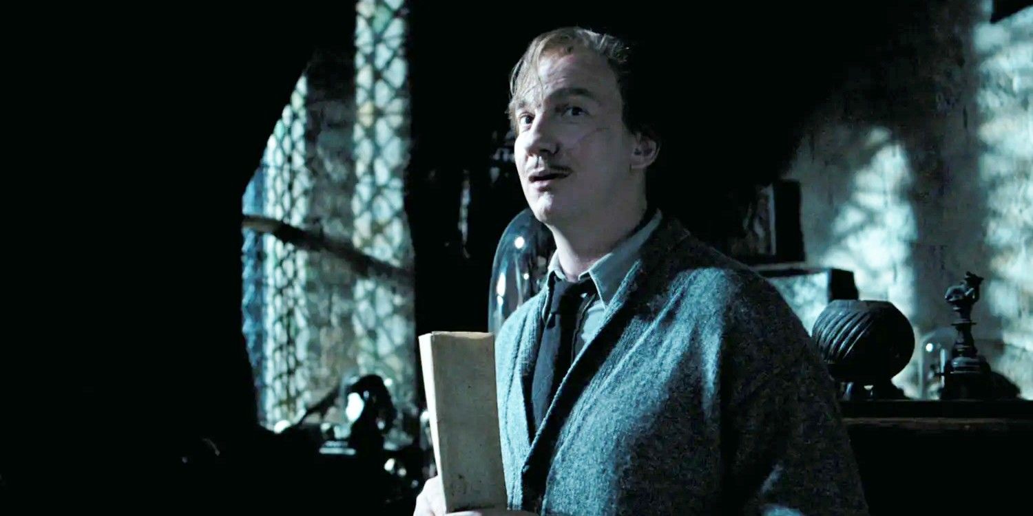 Remus Lupin with the Marauders' Map in the Classroom in Harry Potter and the Prisoner of Azkaban