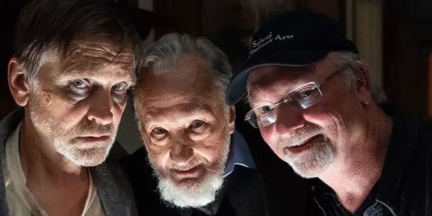 Robert Englund with Dwight H. Little and bill Moseley on the set of Natty Knocks