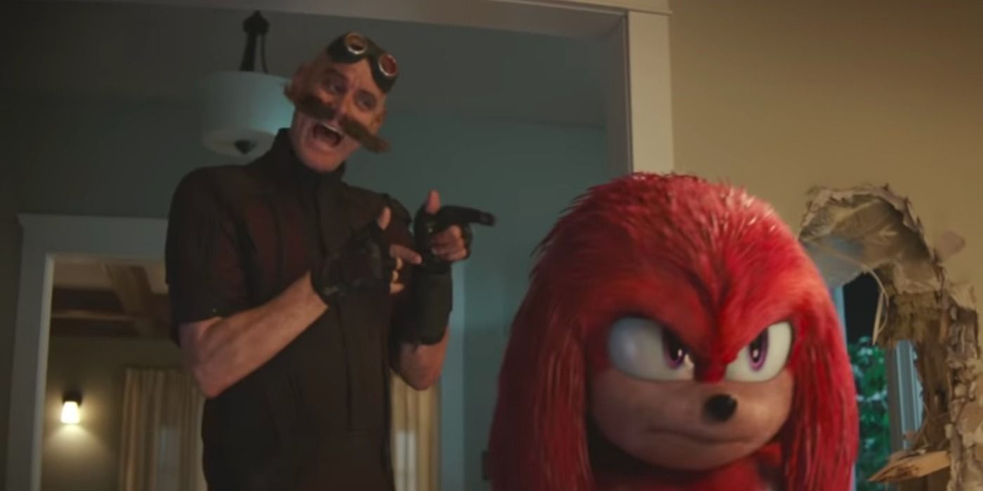 Robotnik points at Knuckles in Sonic the Hedgehog 2